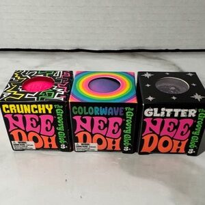 Nee Doh Set of 3, Colorwave / Glitter / Crunchy. New.